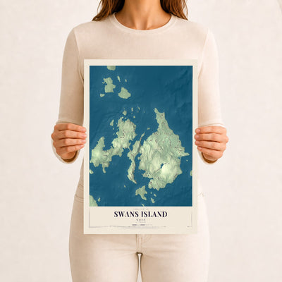 Swans Island, Maine map print - 12 x 18 archival matte print
