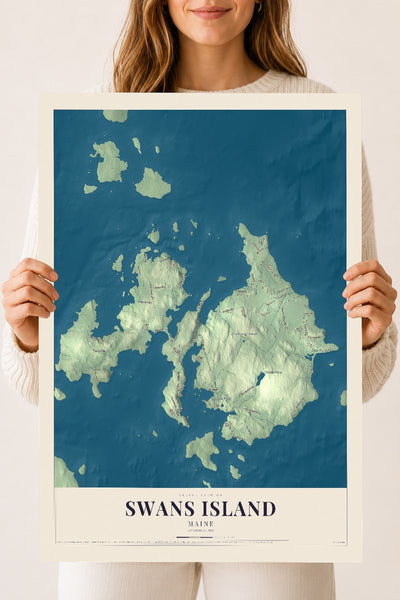 Swans Island, Maine map print - 18 x 24 archival matte print