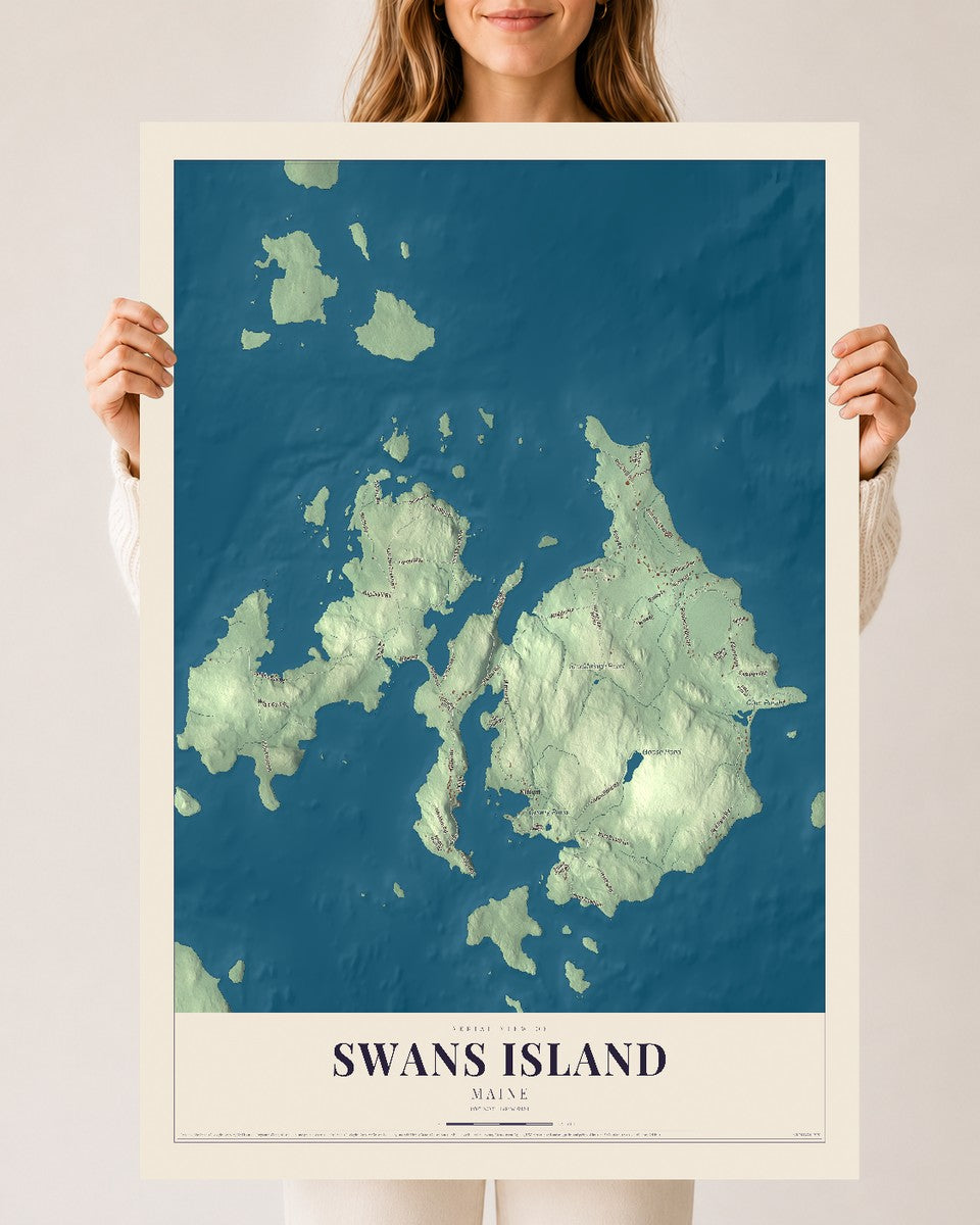 Swans Island, Maine map print - 24 x 36 archival matte print