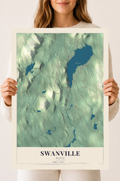 Swanville, Maine map print - 18 x 24 archival matte print