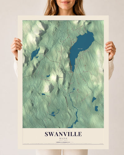 Swanville, Maine map print - 24 x 36 archival matte print