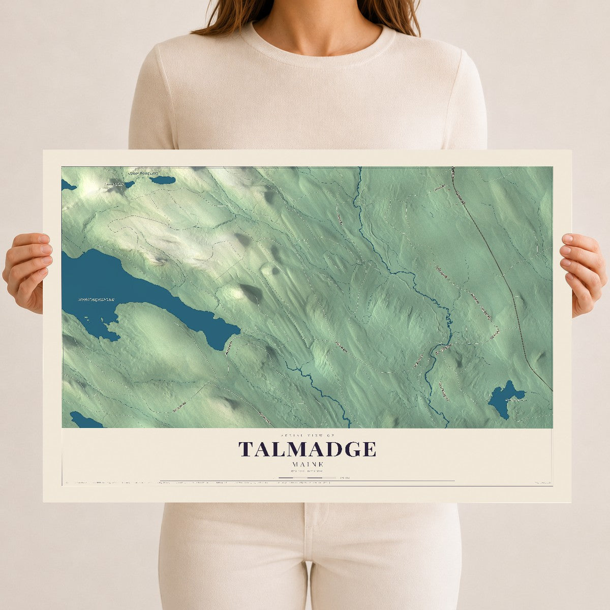 Talmadge, Maine map print - 12 x 18 archival matte print