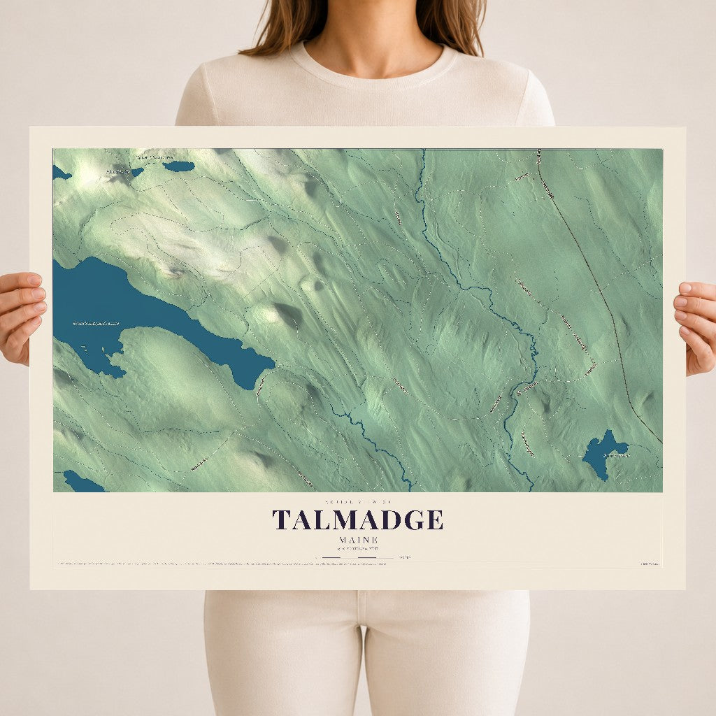 Talmadge, Maine map print - 18 x 24 archival matte print