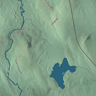 Terrain and local geography detail from the Talmadge, Maine map