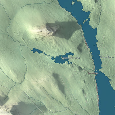Terrain and local geography detail from the The Forks, Maine map