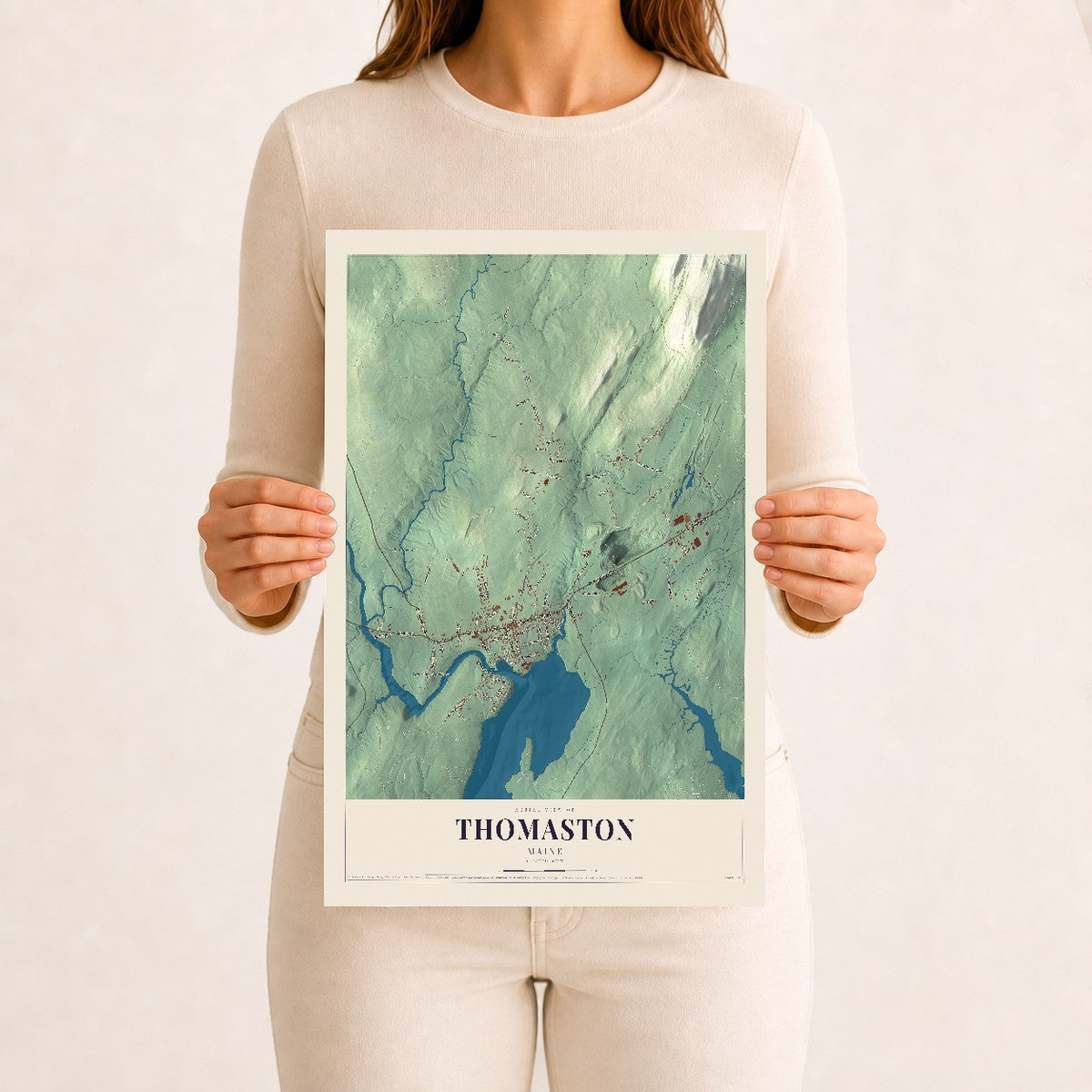 Thomaston, Maine map print - 12 x 18 archival matte print
