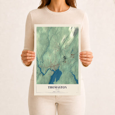 Thomaston, Maine map print - 12 x 18 archival matte print