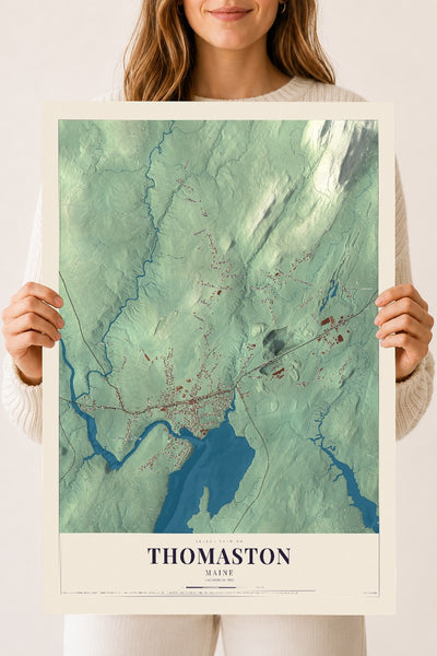 Thomaston, Maine map print - 18 x 24 archival matte print