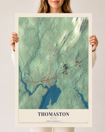 Thomaston, Maine map print - 24 x 36 archival matte print