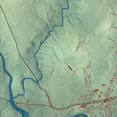 Terrain and local geography detail from the Thomaston, Maine map