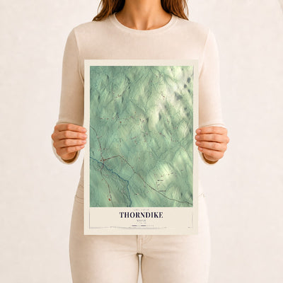 Thorndike, Maine map print - 12 x 18 archival matte print