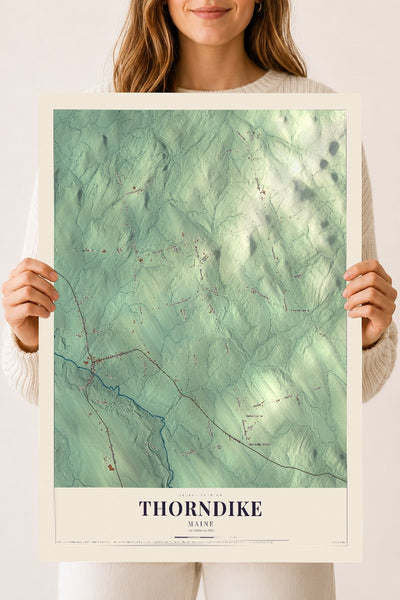 Thorndike, Maine map print - 18 x 24 archival matte print