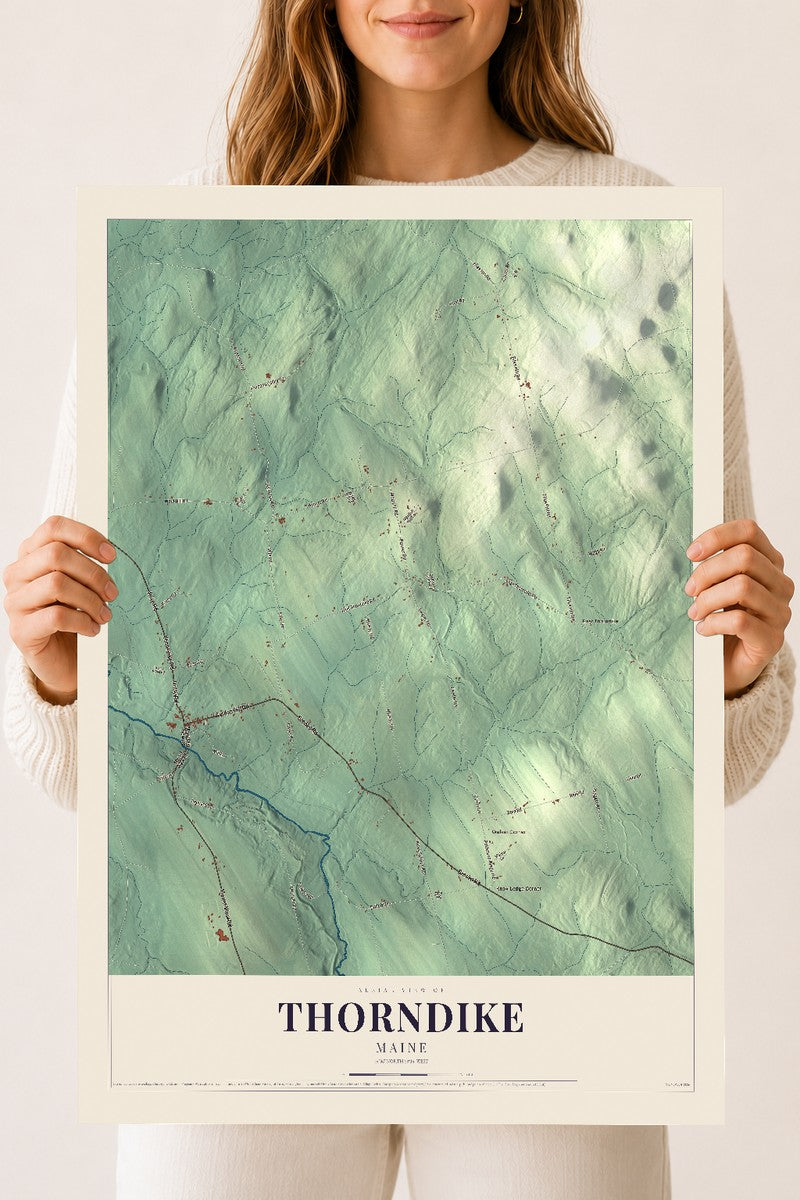 Thorndike, Maine map print - 18 x 24 archival matte print