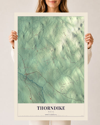Thorndike, Maine map print - 24 x 36 archival matte print