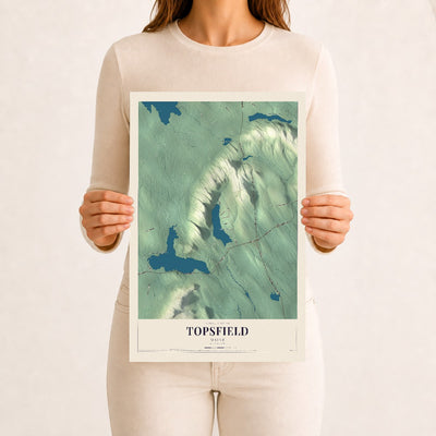Topsfield, Maine map print - 12 x 18 archival matte print