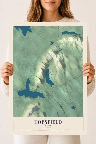 Topsfield, Maine map print - 18 x 24 archival matte print