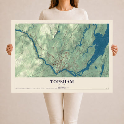 Topsham, Maine map print - 24 x 36 archival matte print