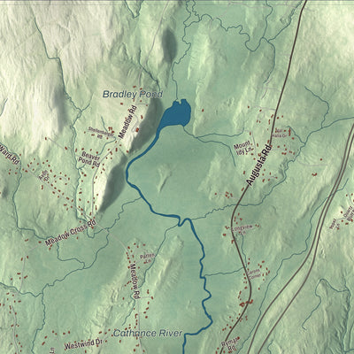 Terrain and local geography detail from the Topsham, Maine map