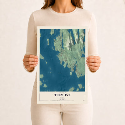 Tremont, Maine map print - 12 x 18 archival matte print