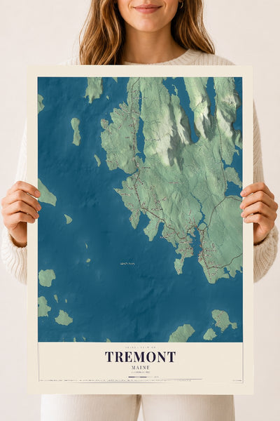 Tremont, Maine map print - 18 x 24 archival matte print