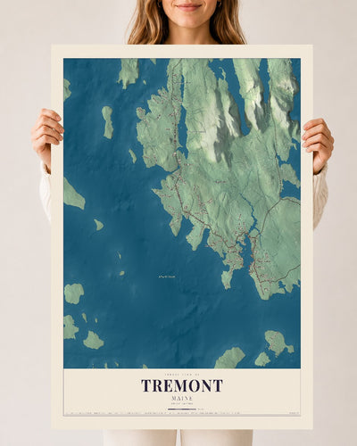 Tremont, Maine map print - 24 x 36 archival matte print