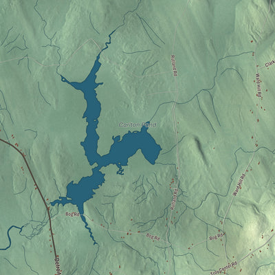 Terrain and local geography detail from the Troy, Maine map