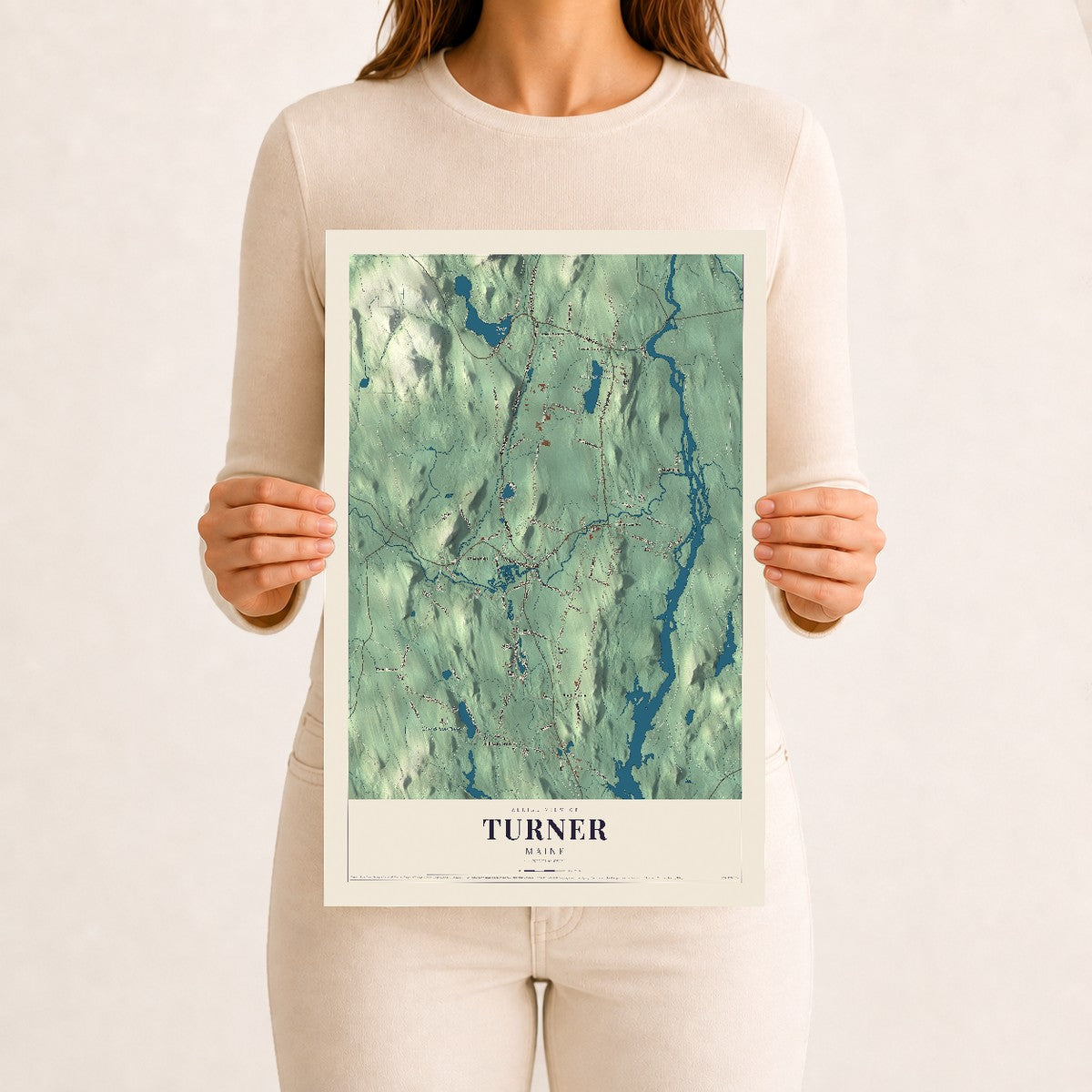 Turner, Maine map print - 12 x 18 archival matte print