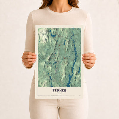 Turner, Maine map print - 12 x 18 archival matte print