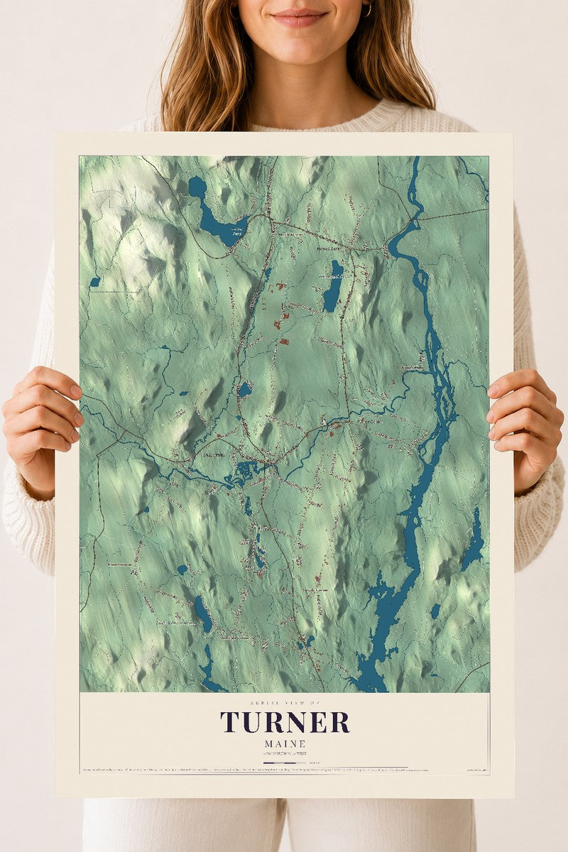 Turner, Maine map print - 18 x 24 archival matte print