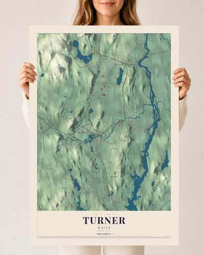Turner, Maine map print - 24 x 36 archival matte print