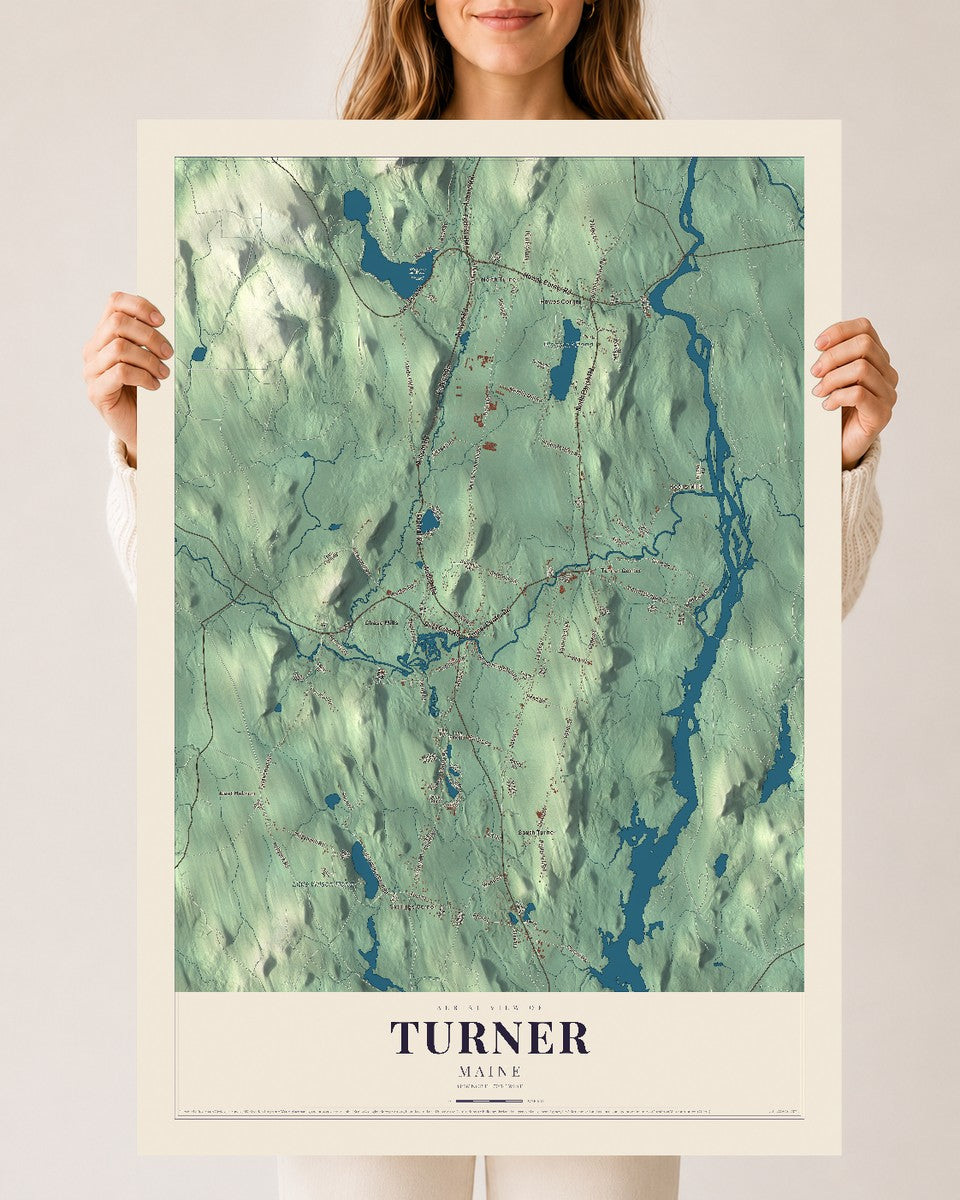 Turner, Maine map print - 24 x 36 archival matte print