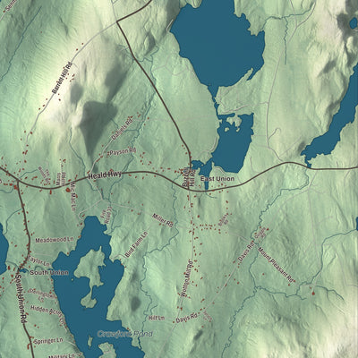 Street and neighborhood detail from the Union, Maine map