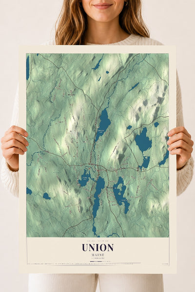 Union, Maine map print - 18 x 24 archival matte print