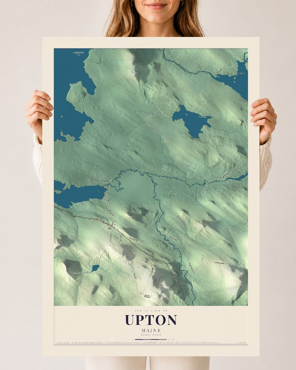 Upton, Maine map print - 24 x 36 archival matte print