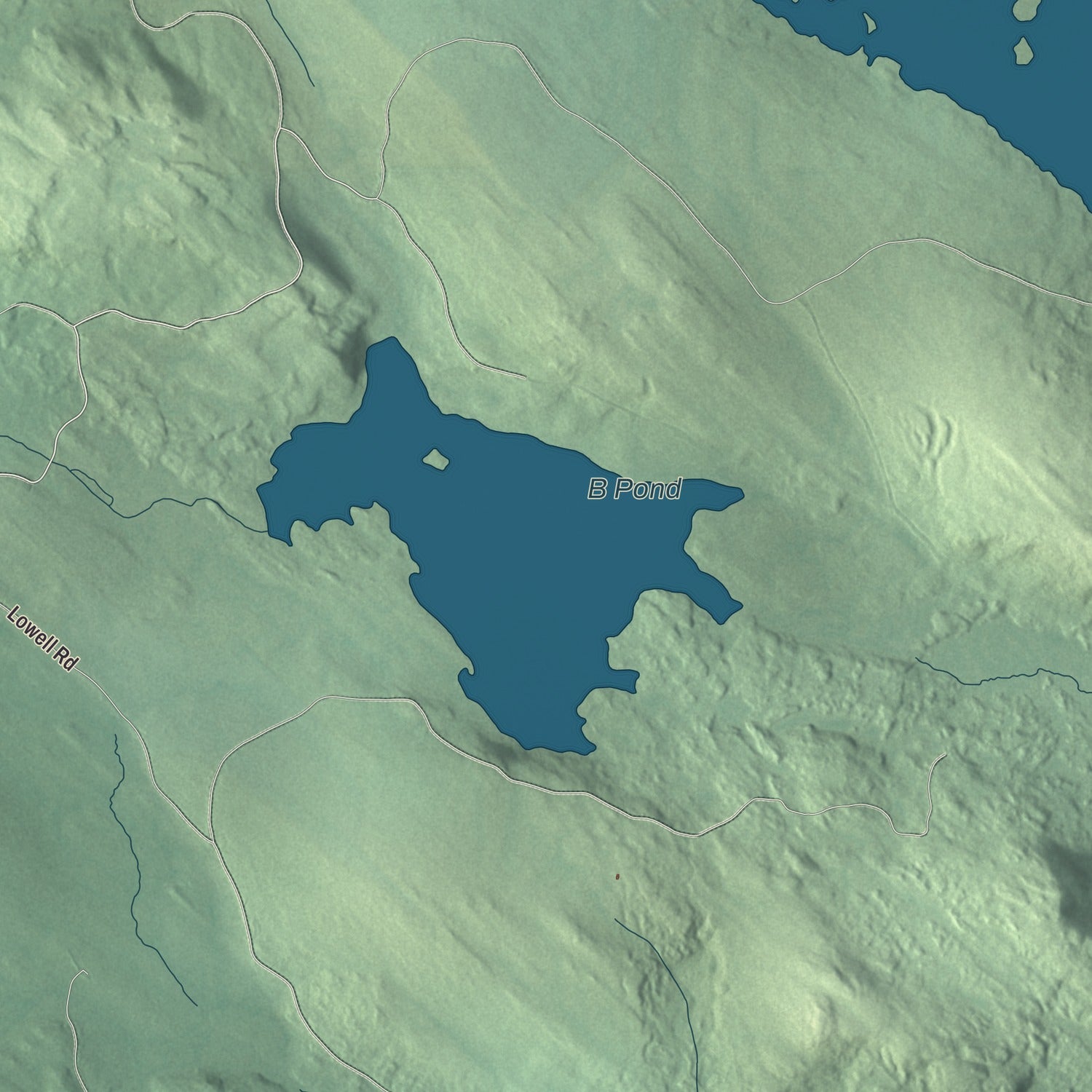 Terrain and local geography detail from the Upton, Maine map