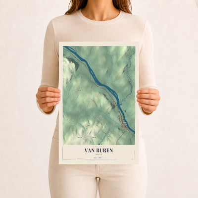 Van Buren, Maine map print - 12 x 18 archival matte print
