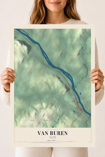Van Buren, Maine map print - 18 x 24 archival matte print