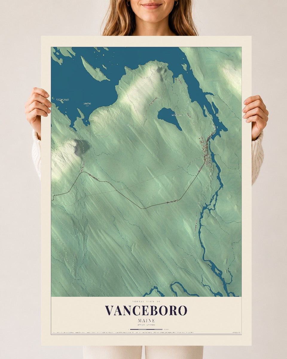 Vanceboro, Maine map print - 24 x 36 archival matte print