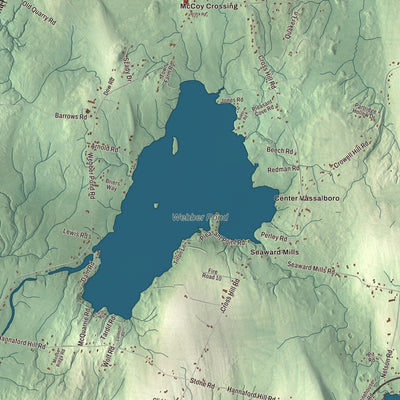 Terrain and local geography detail from the Vassalboro, Maine map