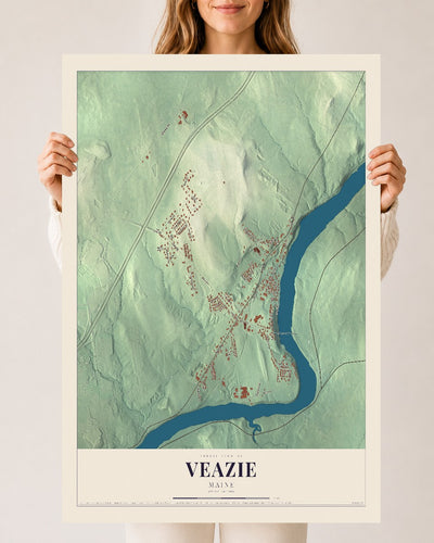 Veazie, Maine map print - 24 x 36 archival matte print