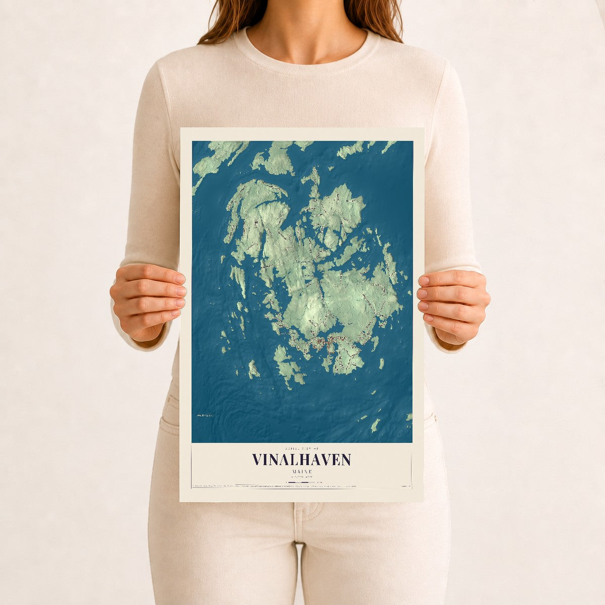 Vinalhaven, Maine map print - 12 x 18 archival matte print