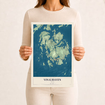 Vinalhaven, Maine map print - 12 x 18 archival matte print