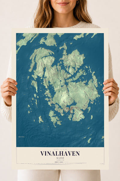 Vinalhaven, Maine map print - 18 x 24 archival matte print