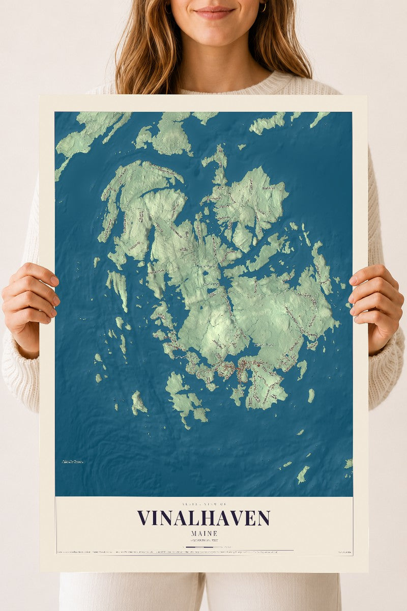Vinalhaven, Maine map print - 18 x 24 archival matte print