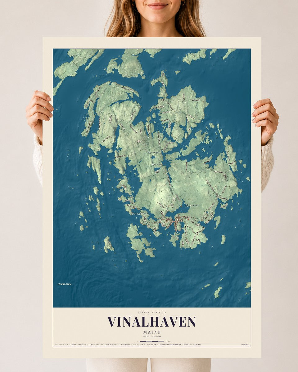 Vinalhaven, Maine map print - 24 x 36 archival matte print