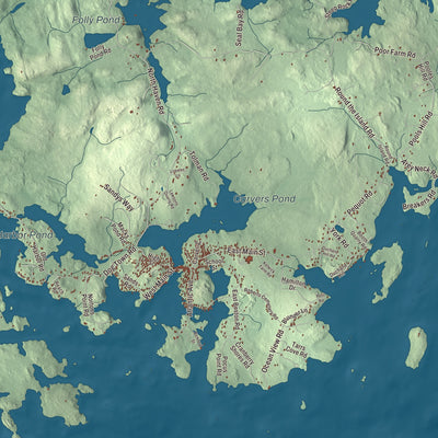 Terrain and local geography detail from the Vinalhaven, Maine map