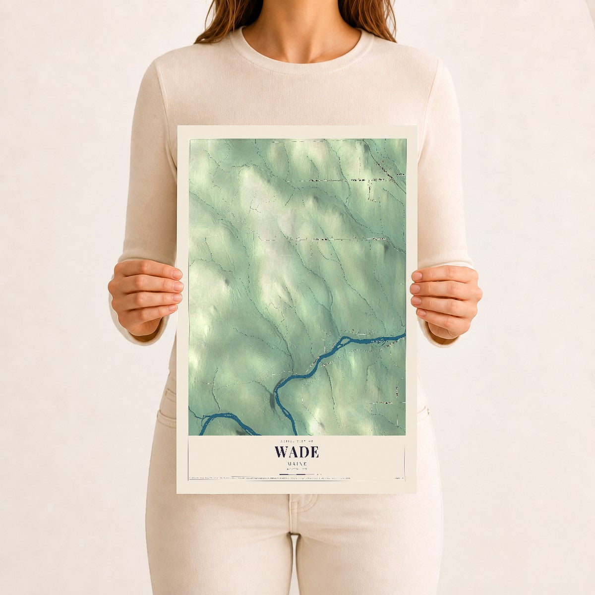 Wade, Maine map print - 12 x 18 archival matte print