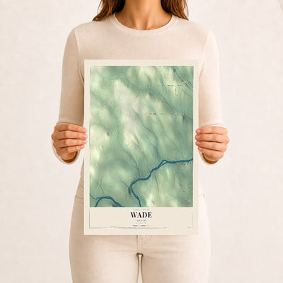 Wade, Maine map print - 12 x 18 archival matte print