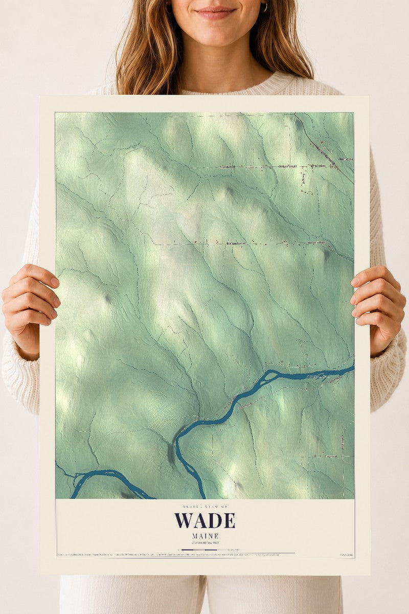 Wade, Maine map print - 18 x 24 archival matte print