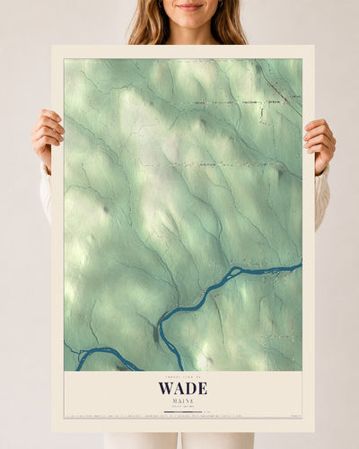 Wade, Maine map print - 24 x 36 archival matte print